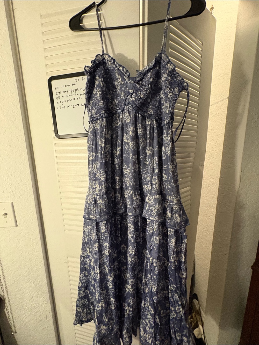 Trixxi Blue Floral Tiered Maxi Dress